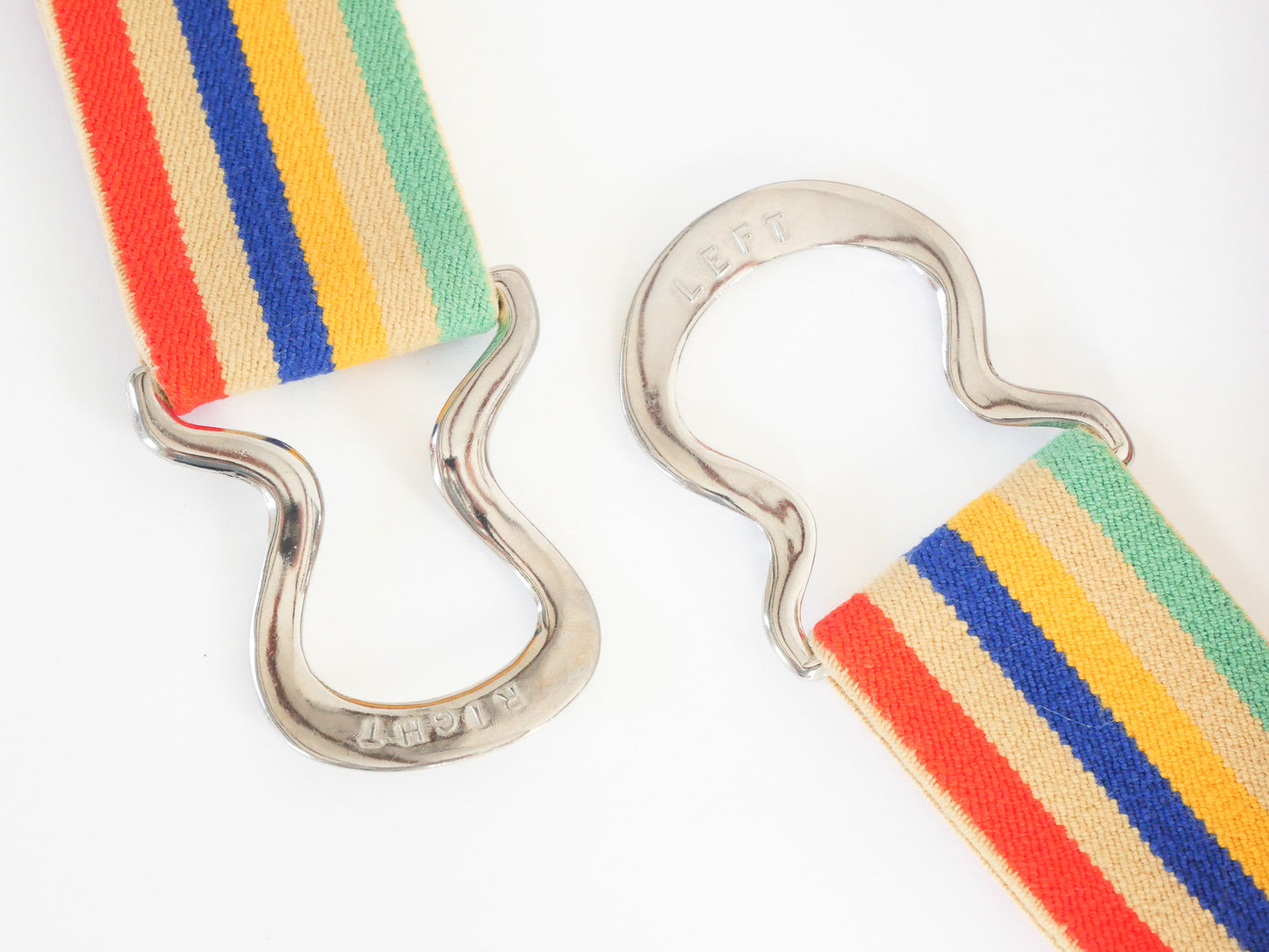 Vintage 70s Rainbow Stripe Elastic Belt