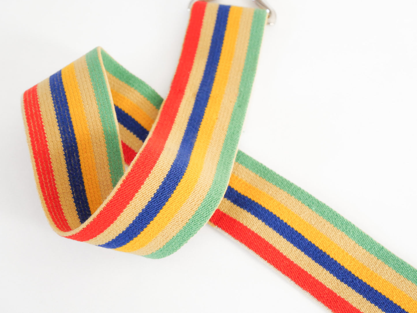 Vintage 70s Rainbow Stripe Elastic Belt