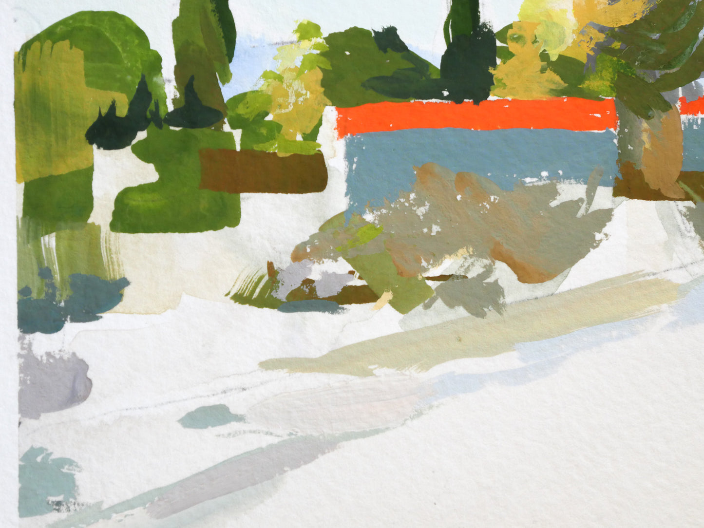 detail of brushstrokes in painting