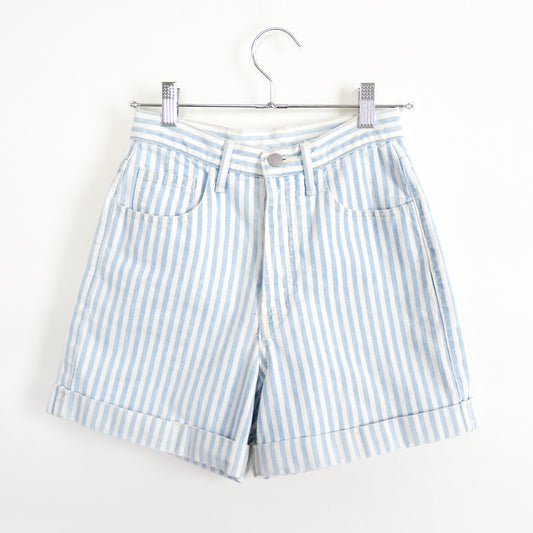 Vintage 90s Striped Light Denim Jean Short by Guess Size 28