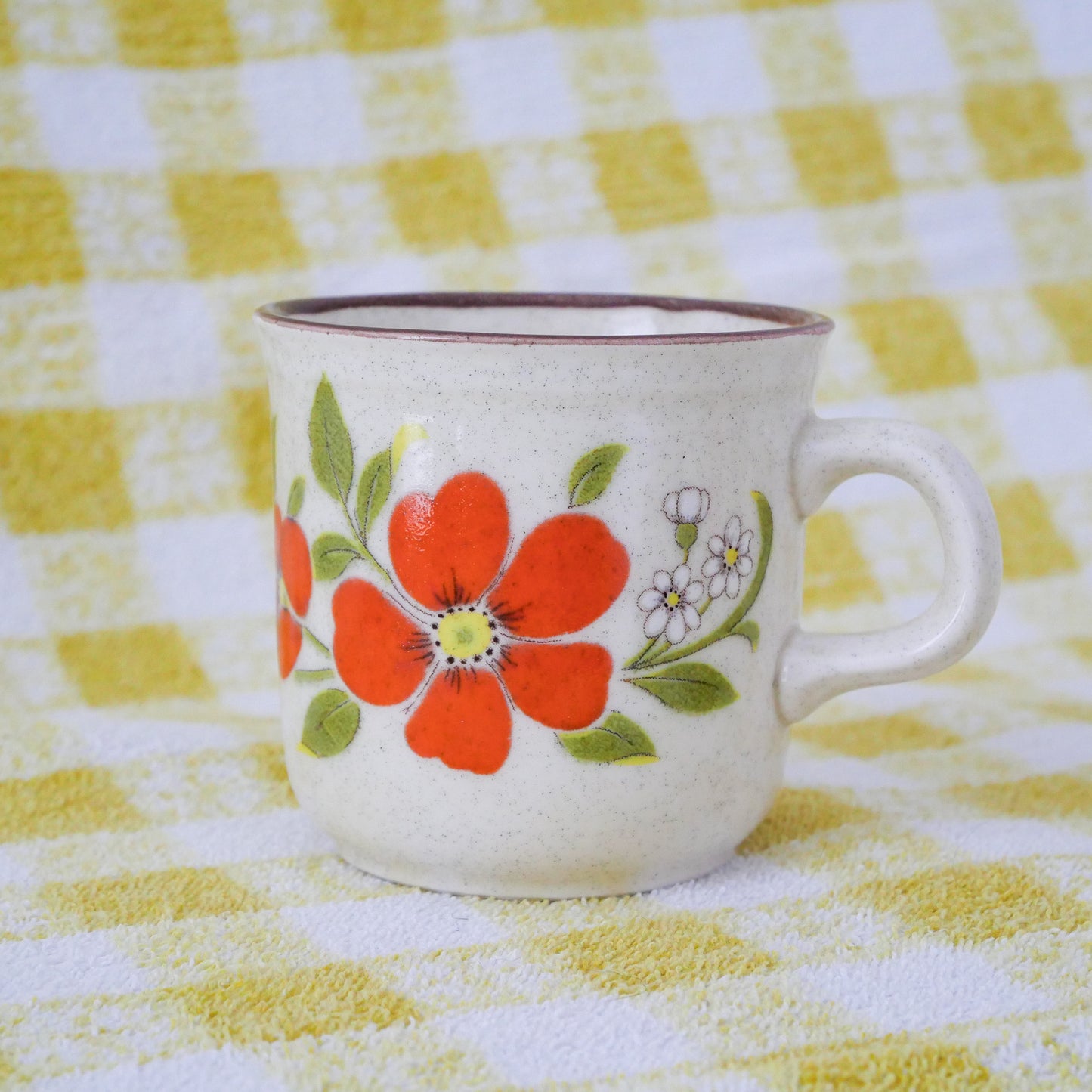 Set of 2 Vintage Flower Mugs