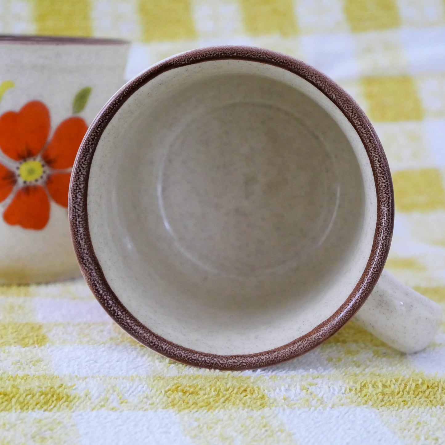 Set of 2 Vintage Flower Mugs