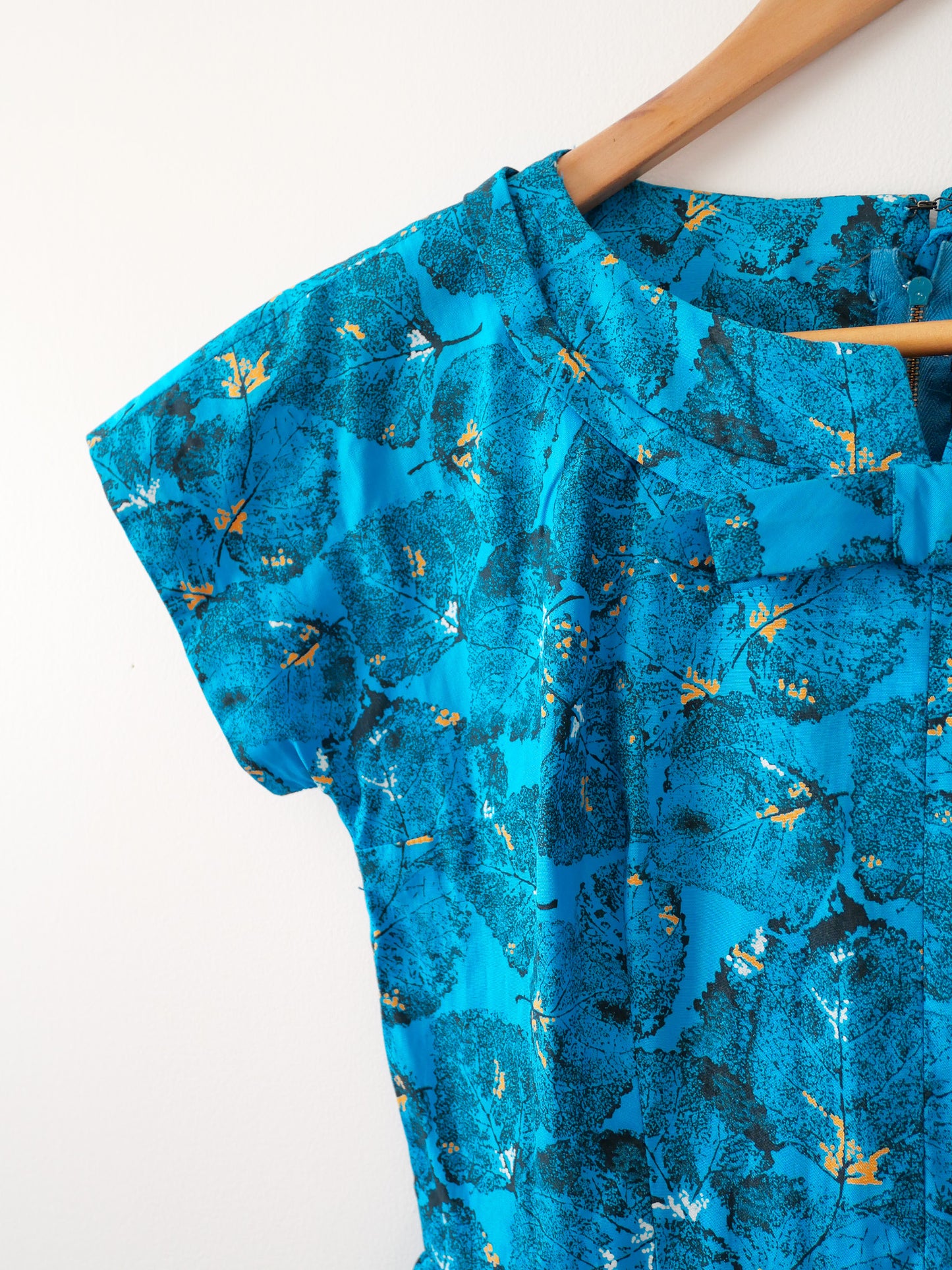 Vintage 60s Cerulean Blue Dress, Size S