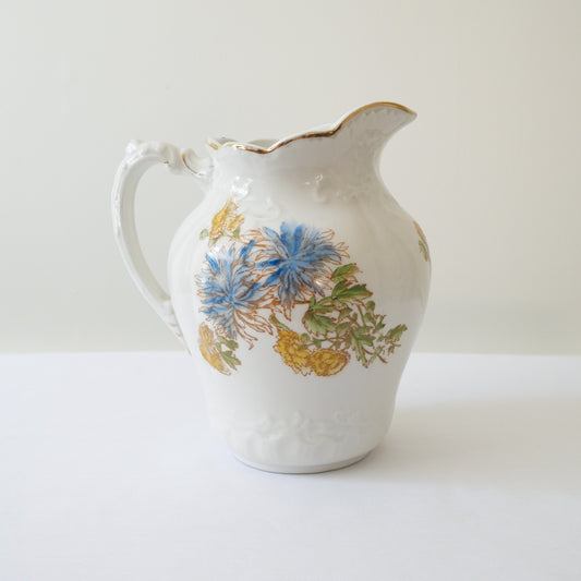 Antique Hand-painted Floral Pitcher