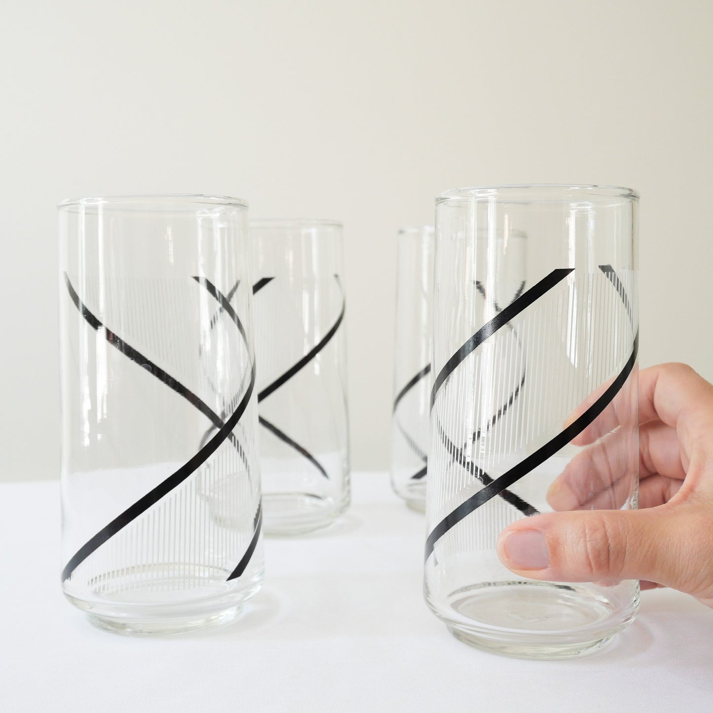 Mid-century Helix Glassware, Set of 4