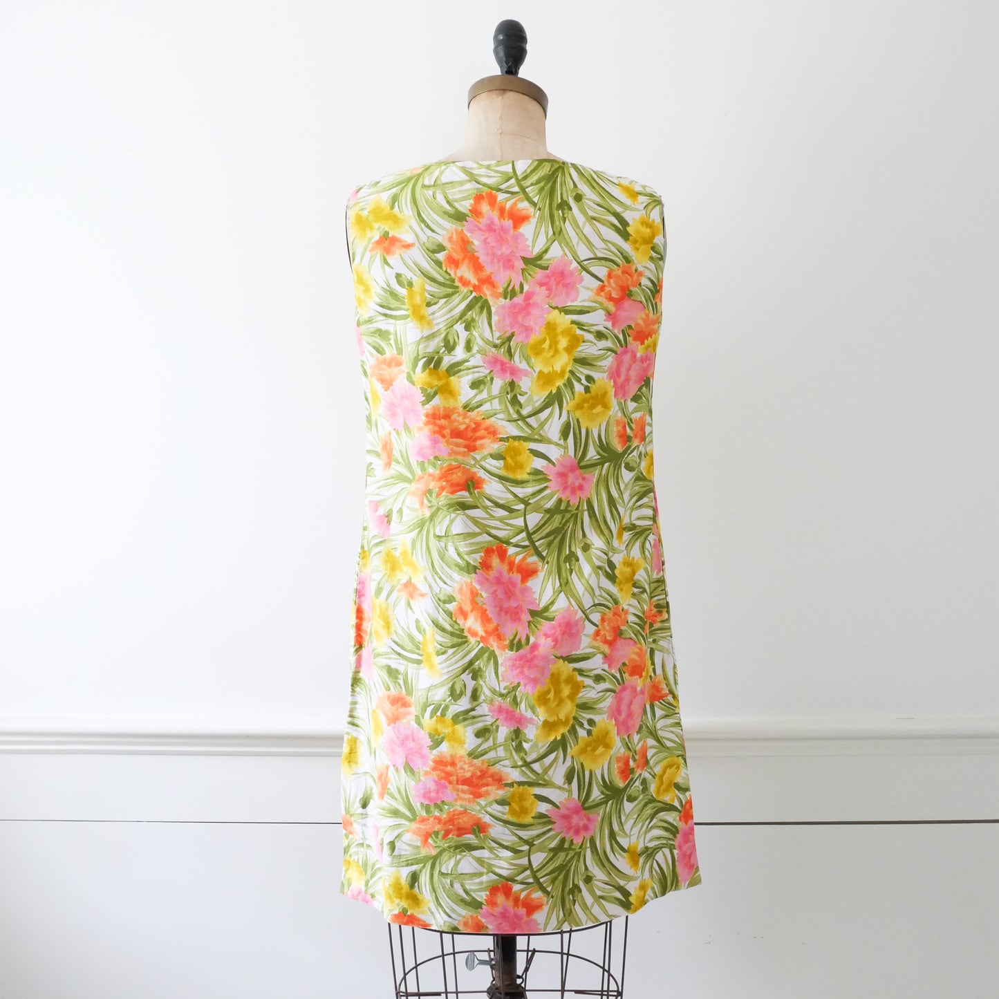 1960s Tori Richard Floral Shift Dress, Size L