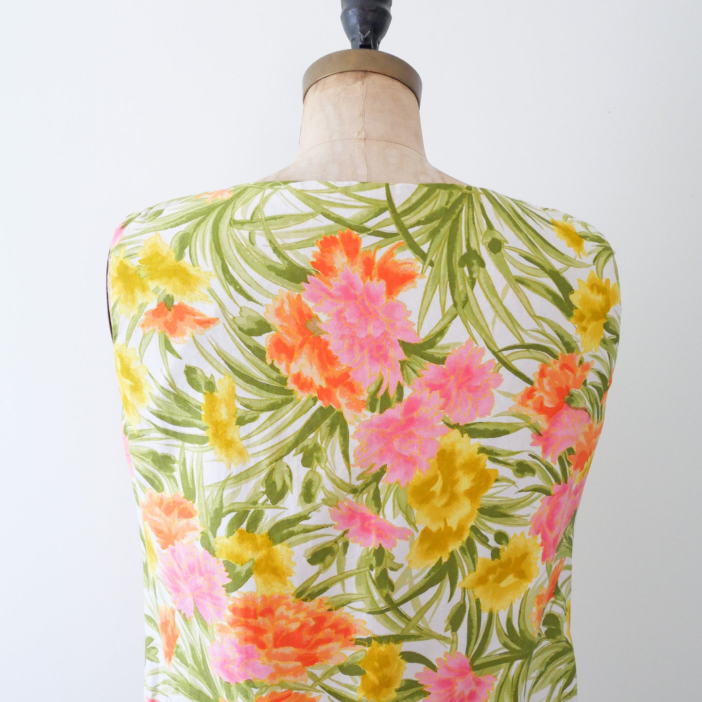 1960s Tori Richard Floral Shift Dress, Size L