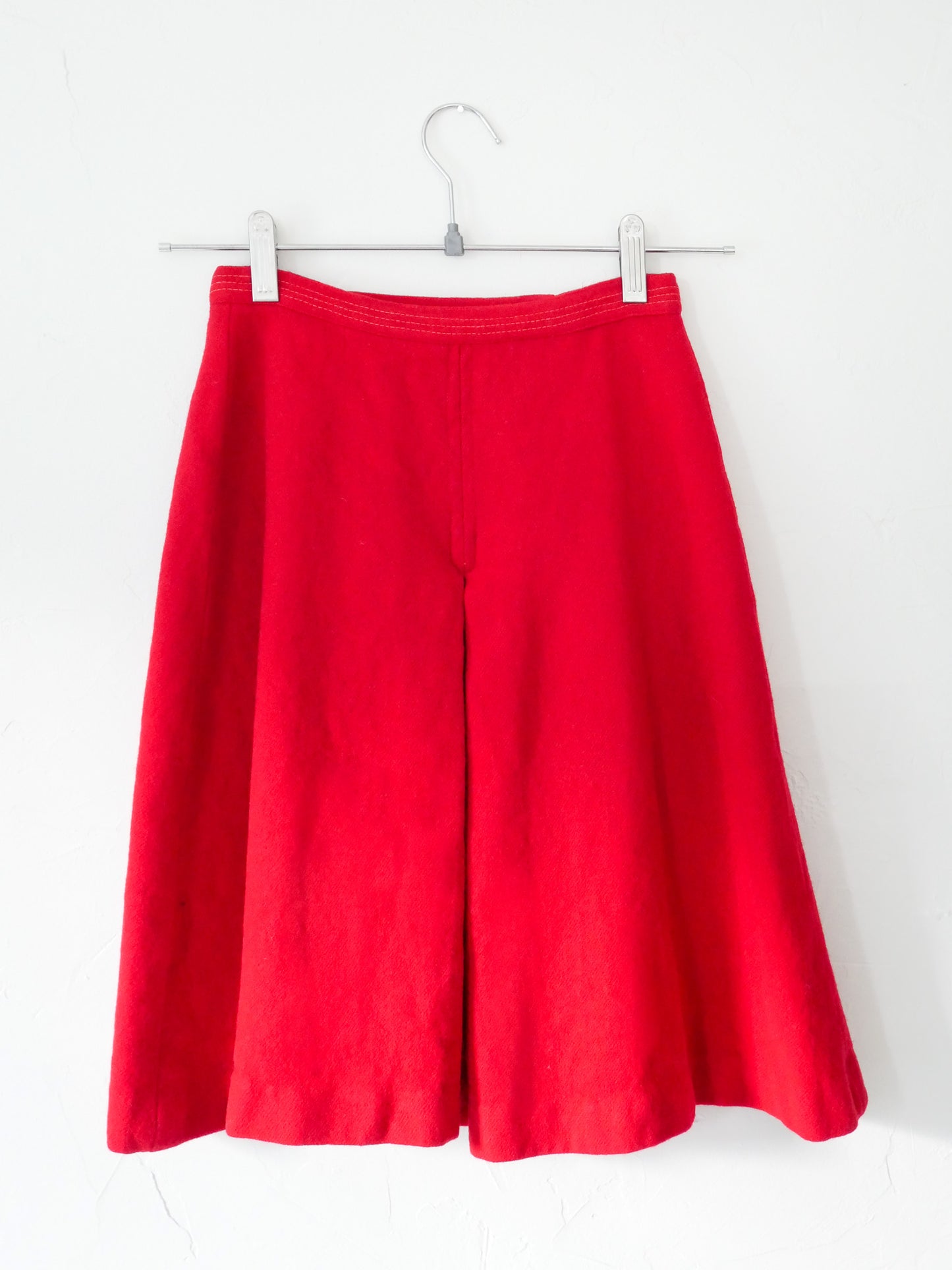 Vintage Red Wool Wrap Skirt, Size XS / XXS