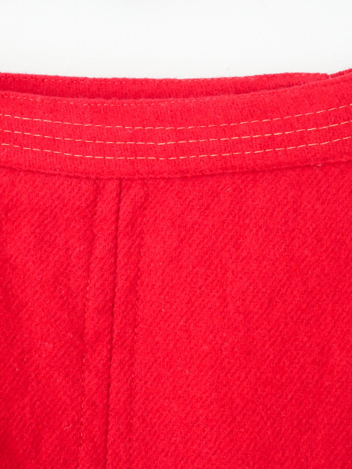 Vintage Red Wool Wrap Skirt, Size XS / XXS