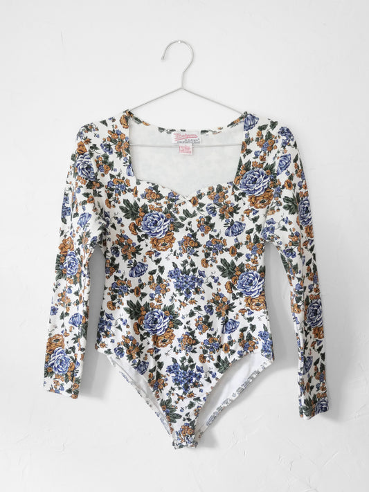 Vintage Floral Bodysuit, Size S / M