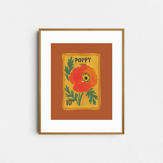 8 x 10 Poppy Art Print