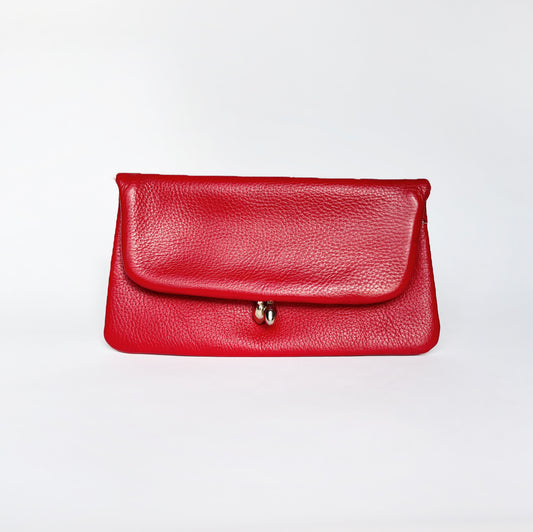 Vintage Red Leather Clutch