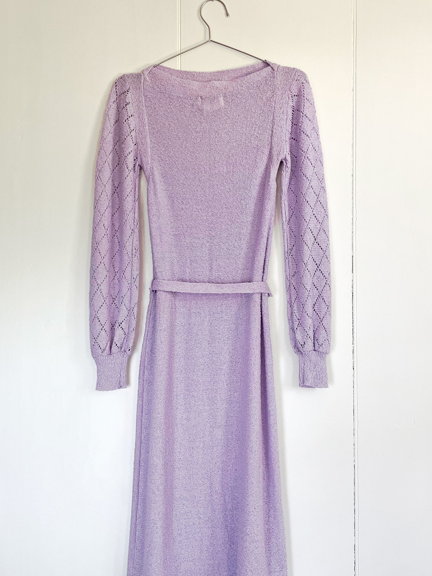 Vintage Knit Lavender Dress, Size S