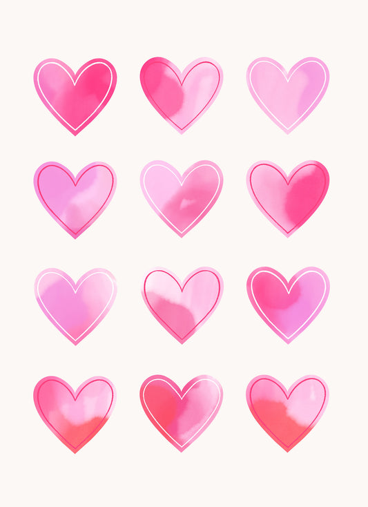 Watercolor Hearts