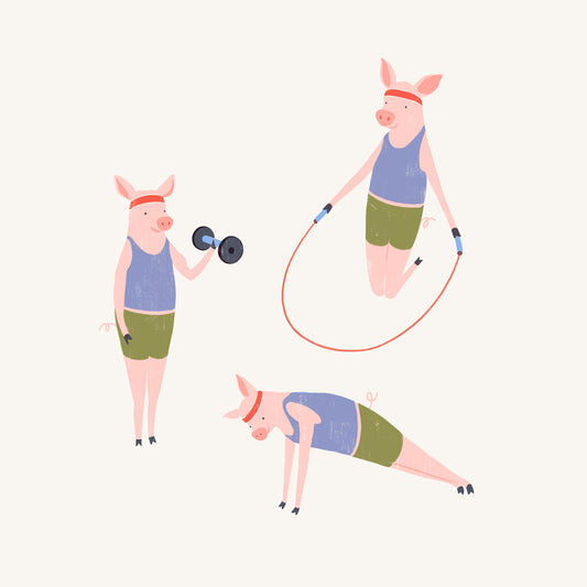 Three Fit Pigs