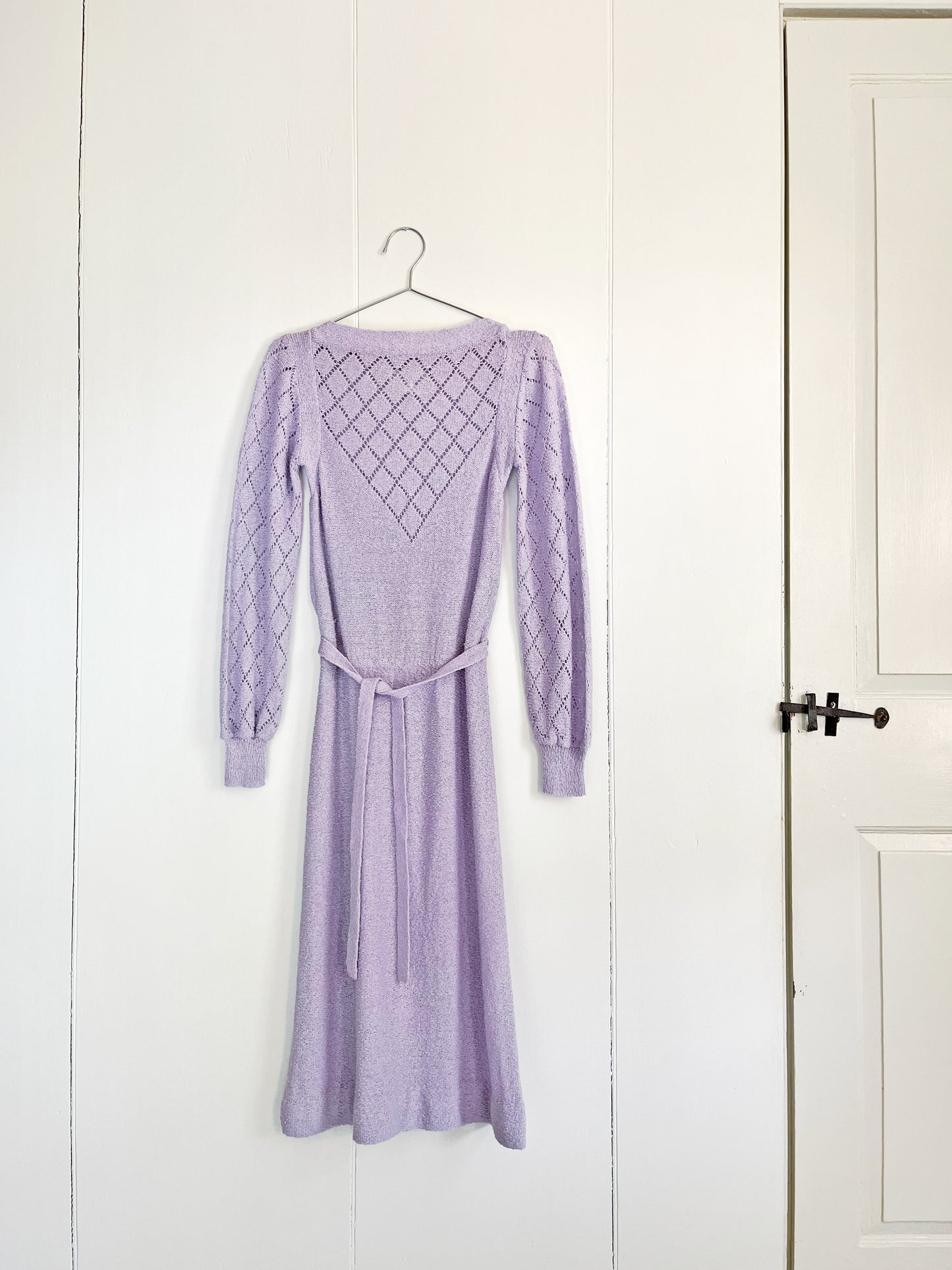 Vintage Knit Lavender Dress, Size S