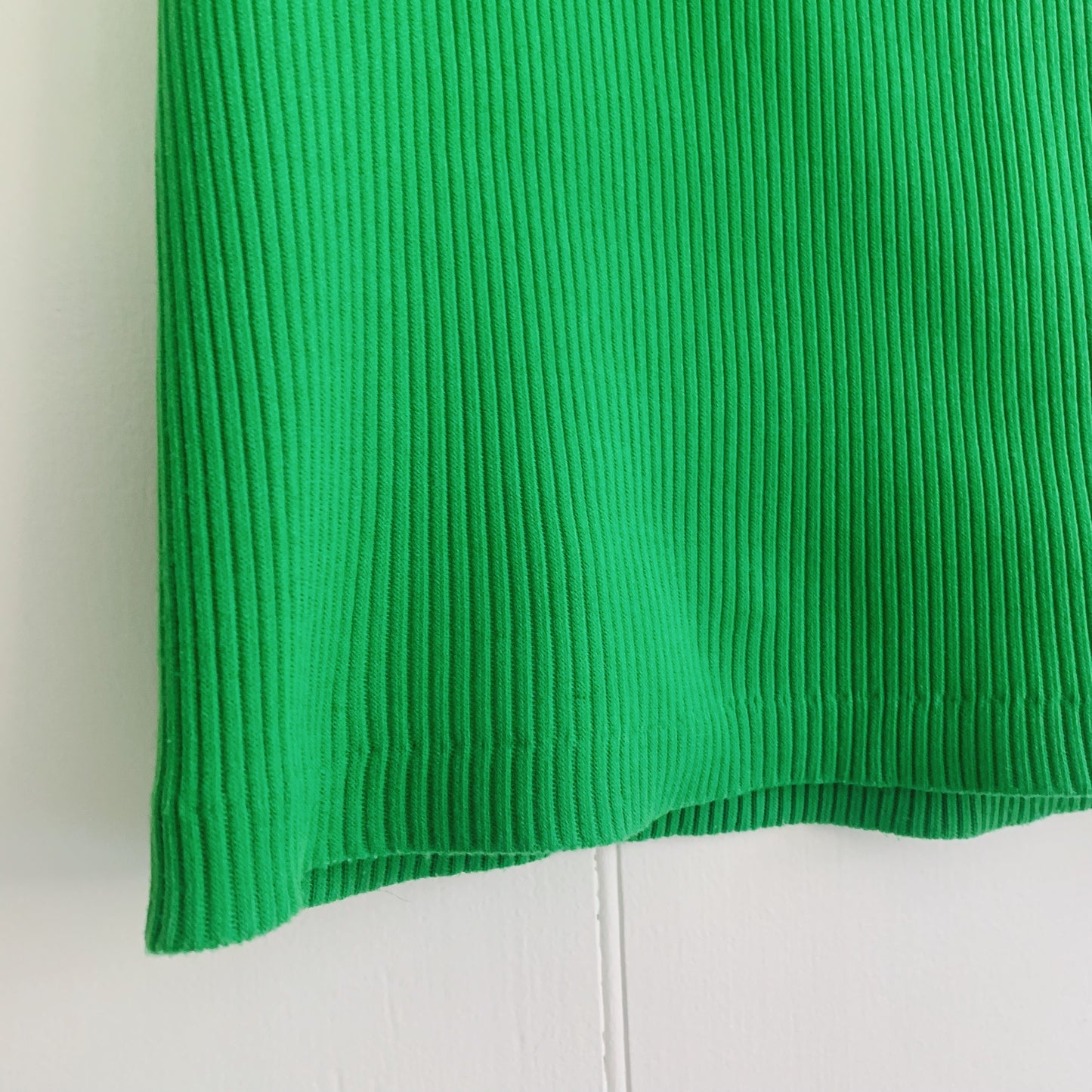 Vintage Green Ribbed Tank, Size S / M